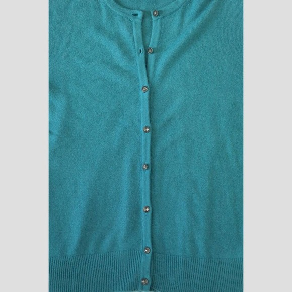 NY&Co XS Teal Cardigan with Teal Crystal Button - Picture 8 of 9